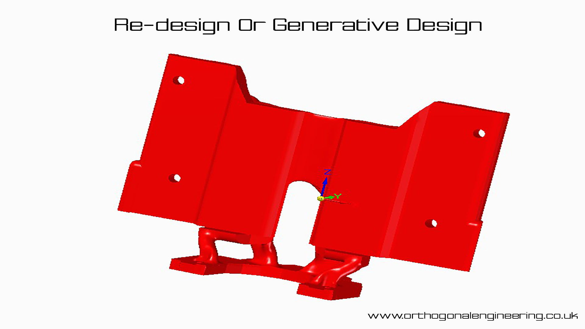 final bracket image which has been altered using generative design to optimise material usage